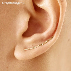 Gold Ear Climber Earrings Handmade Gold Filled Ear Pins Crawlers Elegant Fashion Jewelry Gift