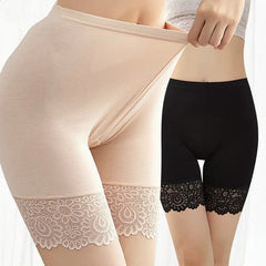Anti-Chafing Shorts Women Plus Size Safety Pants Soft Modal Lace Boxer Underwear Comfortable Casual