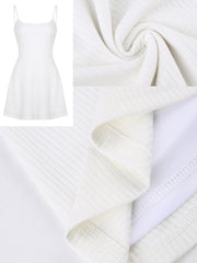 Spaghetti Strap Knit Mini Dress Women Y2K Beach Vacation Sundress Casual Summer Fashion Dress