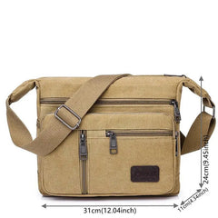 Canvas Shoulder Bag Men Casual Tote Travel Crossbody Messenger Durable Everyday Handbag