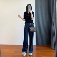 Wide Leg Jeans Women Vintage Casual Slim Fit Baggy Versatile Long Denim Fashion Trousers