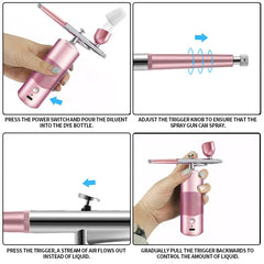 Professional Nail Art Painting USB Compressor, Disinfectant Fogger Machine, Sanitizer Sprayer. Electrostatic ULV Atomizer & Cordless Handheld Nano Steam Gun