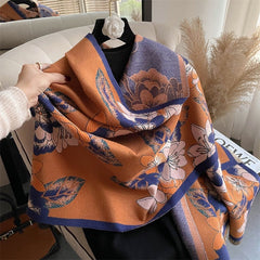 Cashmere Scarf Women Warm Print Shawl Thick Blanket Soft Stole Elegant Winter Fashion Accessory