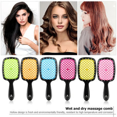 Detangling Hair Brush Massage Comb Hollow Out Wet Curly Barber Salon Hair Styling Tool Accessory