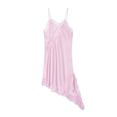 Pink slip dress on a white background