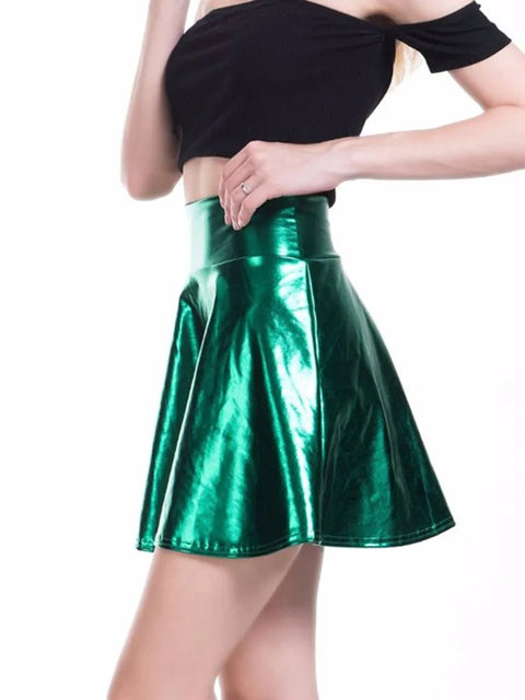 Mini Skirt Women Pleated Short Elastic High Waist Solid Multi-Color Casual Clubwear Fashion Skirt