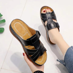 Women's Wedge Sandals Premium Orthopedic Open Toe Sandals Anti-Slip PU Leather Casual Sandals