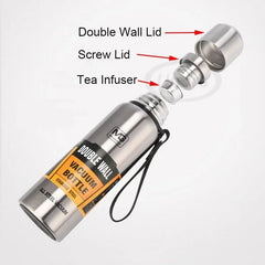 Thermos Bottle Large Capacity Stainless Steel Portable Vacuum Flask Insulated Lanyard Handle Hot Cold