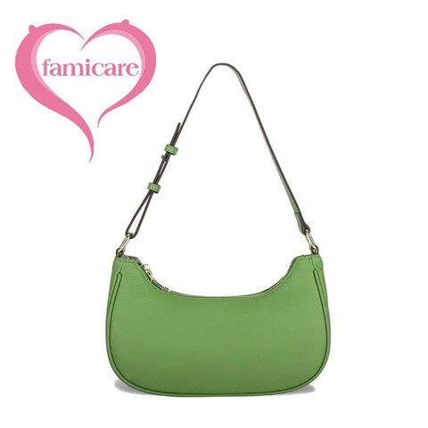 Shoulder Bag Women Genuine Leather Underarm Crescent-Shaped Purse Designer Crossbody Handbag