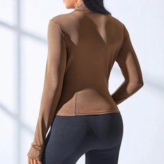 Jacket Women Yoga Zip-Up Long Sleeve Slimming Body Sculpting Fitness Sweat Top Activewear