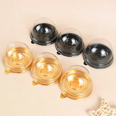 10/20 Piece Lot Mini Dessert Cake Container Round & Square Cup Cake Container Box Transparent Cupcake Pastry Baking Packaging Boxes Wedding Party Supplies Christmas Gift Birthdays
