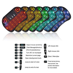 Wireless Mini Keyboard 2.4G Air Mouse Touchpad Backlit Multilanguage PC Android TV Box Remote Control
