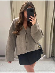 Women's Oversized Faux Wool Blazer – Casual Chic Jacket Outerwear