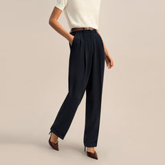 Silk Wide Leg Pants Women Premium 40 Momme Heavy Elastic Waist Casual Elegant Fashion Trousers