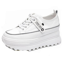 Genuine Leather Platform Wedge Shoes