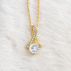 To My Daughter, When I look at you... Love Mum 14K White Gold, Mother to Daughter Gift, Necklace for Birthday or Christmas
