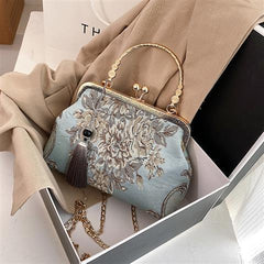 Victorian Chain Crossbody Bag Women Vintage Shoulder Messenger Elegant Fashion Handbag Purse