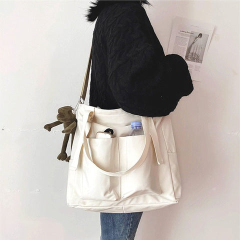 Waterproof Canvas Tote Bag Women Nylon Crossbody Eco Friendly Large Capacity Casual Fashion