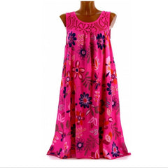 Women's Plus Sizes Boho Summer Dress Floral Print Short Beach Dress