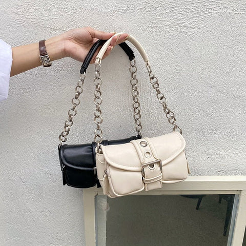 Vintage PU Leather Underarm Shoulder Bag Women Small Casual Elegant Fashion Handbag Purse