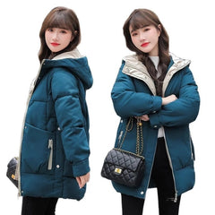 Hooded Padded Parka Women Warm Thick Winter Casual Casual Outerwear Fashion Coat Jacket