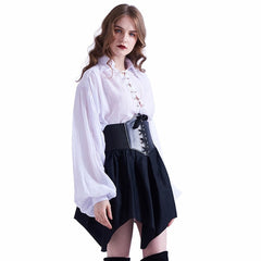 Gothic Black Corset Skirt Women Punk Elegant Casual Club Streetwear Fashion