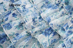 Multi-Layer Ruffle Summer Dress Women Holiday Casual Elegant Beach Vacation Fashion