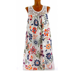 Plus Size Floral Print Boho Mini Dress Women Short Casual Beach Vacation Summer Fashion
