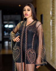 Floor-Length Mesh Fabric Rhinestone Fashion Robe Dresses