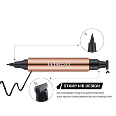 Black Liquid Eyeliner Pen Stamp Waterproof Fast Dry Precision Beauty Makeup Tool