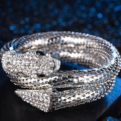 Punk Gold Snake Spiral Bangle Bracelet Women Elegant Casual Fashion Jewelry Gift