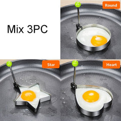 Egg Mold Set Stainless Steel Non-Stick Pancake Fried Egg Griddle Pan Frying Kitchen Tool