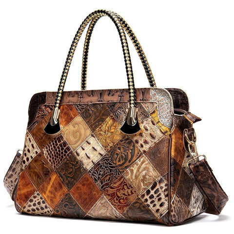 Genuine Leather Shoulder Tote Bag Women Large Capacity Casual Elegant Fashion Handbag