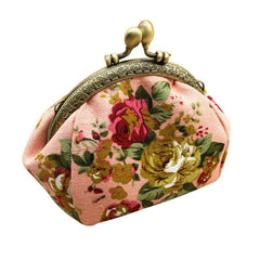Vintage Flower Pattern Mini Clutch Purse Women Retro Small Evening Bag Fashion Handbag