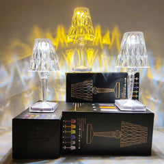 Diamond Acrylic Table Lamp Decorative LED Desk Light Home Bedroom Décor Gift