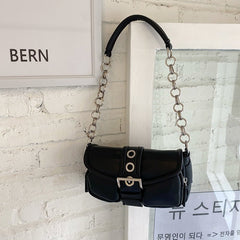 Vintage PU Leather Underarm Shoulder Bag Women Small Casual Elegant Fashion Handbag Purse