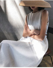 Solid Color Midi Dress Women Elegant Office Party Casual Chic Comfortable Fashion Dress
