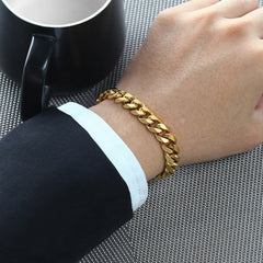 Cuban Link Chain Bracelet Stainless Steel Unisex Elegant Casual Fashion Jewelry Gift