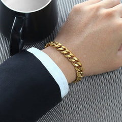 Cuban Link Chain Bracelet Stainless Steel Unisex Elegant Casual Fashion Jewelry Gift