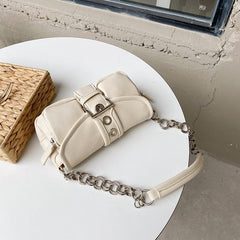 Vintage PU Leather Underarm Shoulder Bag Women Small Casual Elegant Fashion Handbag Purse
