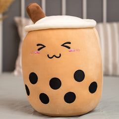 Boba Milk Tea Plush Pillow Stuffed Toy Kids Adults Cute Soft Comfort Home Decor Gift