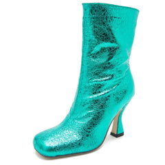 Chunky Heel Shiny Boots Women Bling Sparkly Casual Club Party Fashion Shoes