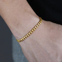 Cuban Link Chain Bracelet Stainless Steel Unisex Elegant Casual Fashion Jewelry Gift