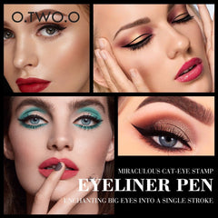 Black Liquid Eyeliner Pen Stamp Waterproof Fast Dry Precision Beauty Makeup Tool