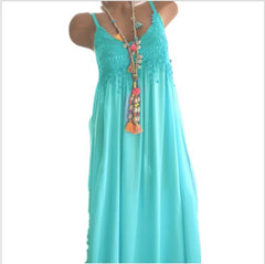 Plus Size Lace Patchwork Cotton Dress Women Loose Casual Summer Beach Vacation Fashion