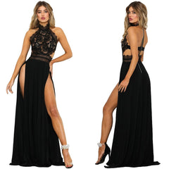 Maxi Dress with split Black
