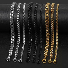 Cuban Link Chain Bracelet Stainless Steel Unisex Elegant Casual Fashion Jewelry Gift