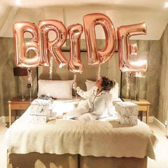 Rose Gold Letter Bride Foil Balloons Wedding Decorations Valentines Day Party Bride