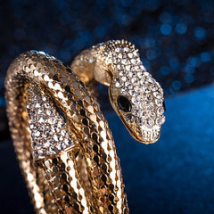 Punk Gold Snake Spiral Bangle Bracelet Women Elegant Casual Fashion Jewelry Gift