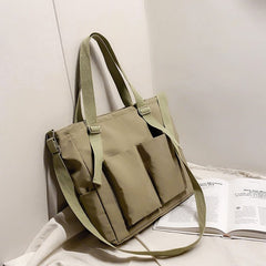 Waterproof Canvas Tote Bag Women Nylon Crossbody Eco Friendly Large Capacity Casual Fashion